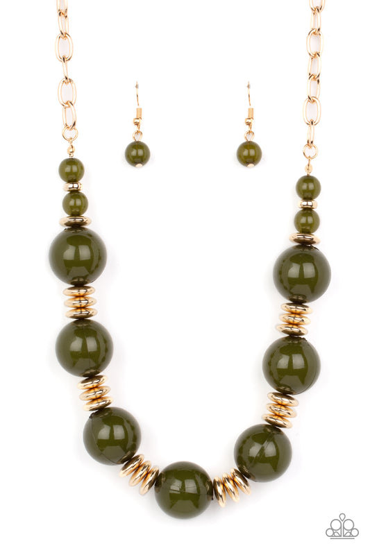 Paparazzi Accessories: Race to the POP - Green Necklace