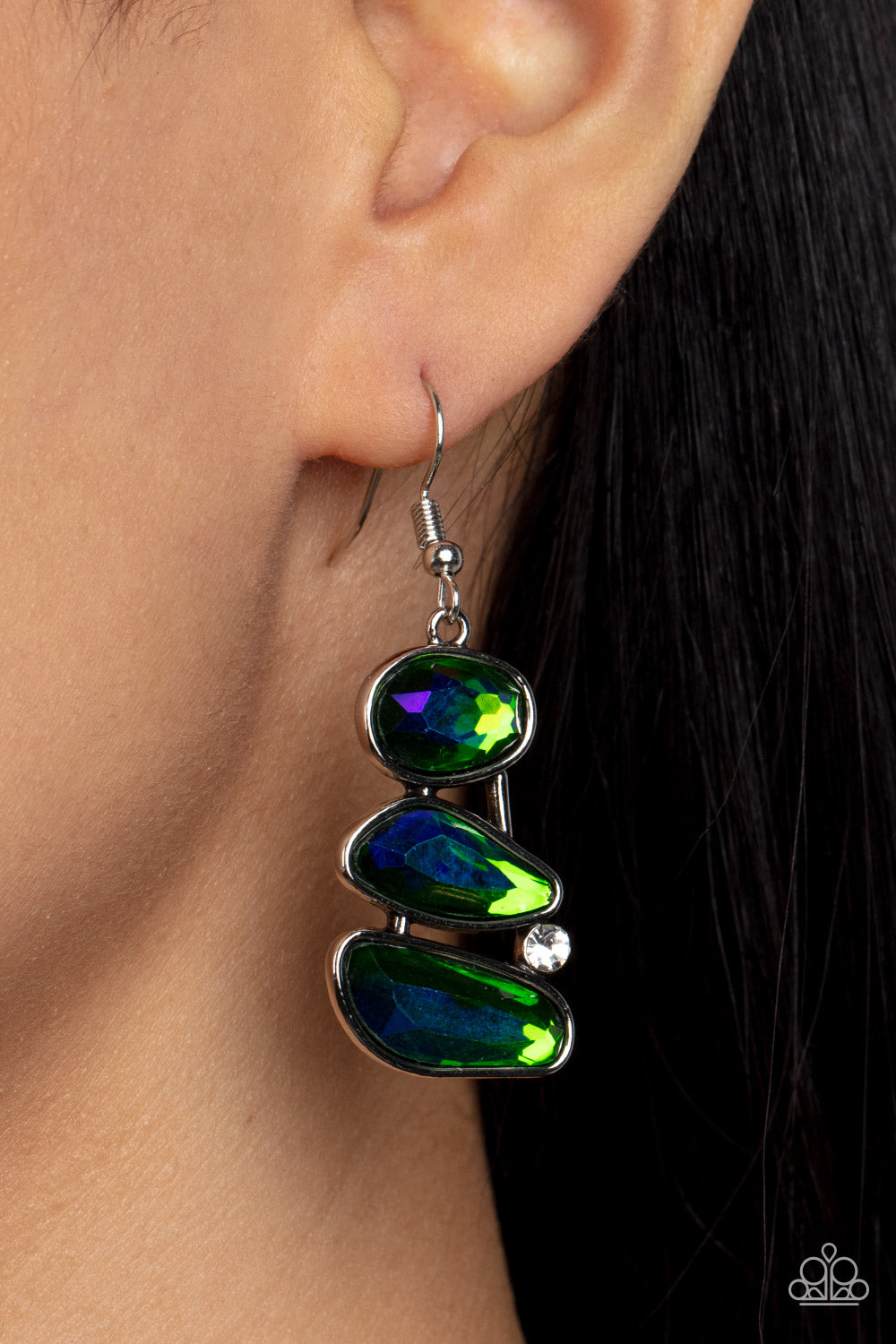 Paparazzi Accessories: Gem Galaxy - Green Earrings