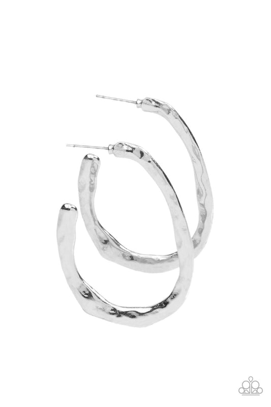 Paparazzi Accessories: WARPED Speed - Silver Earrings