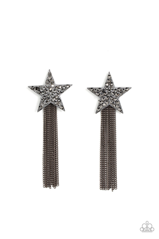 Paparazzi Accessories: Superstar Solo - Black Earrings