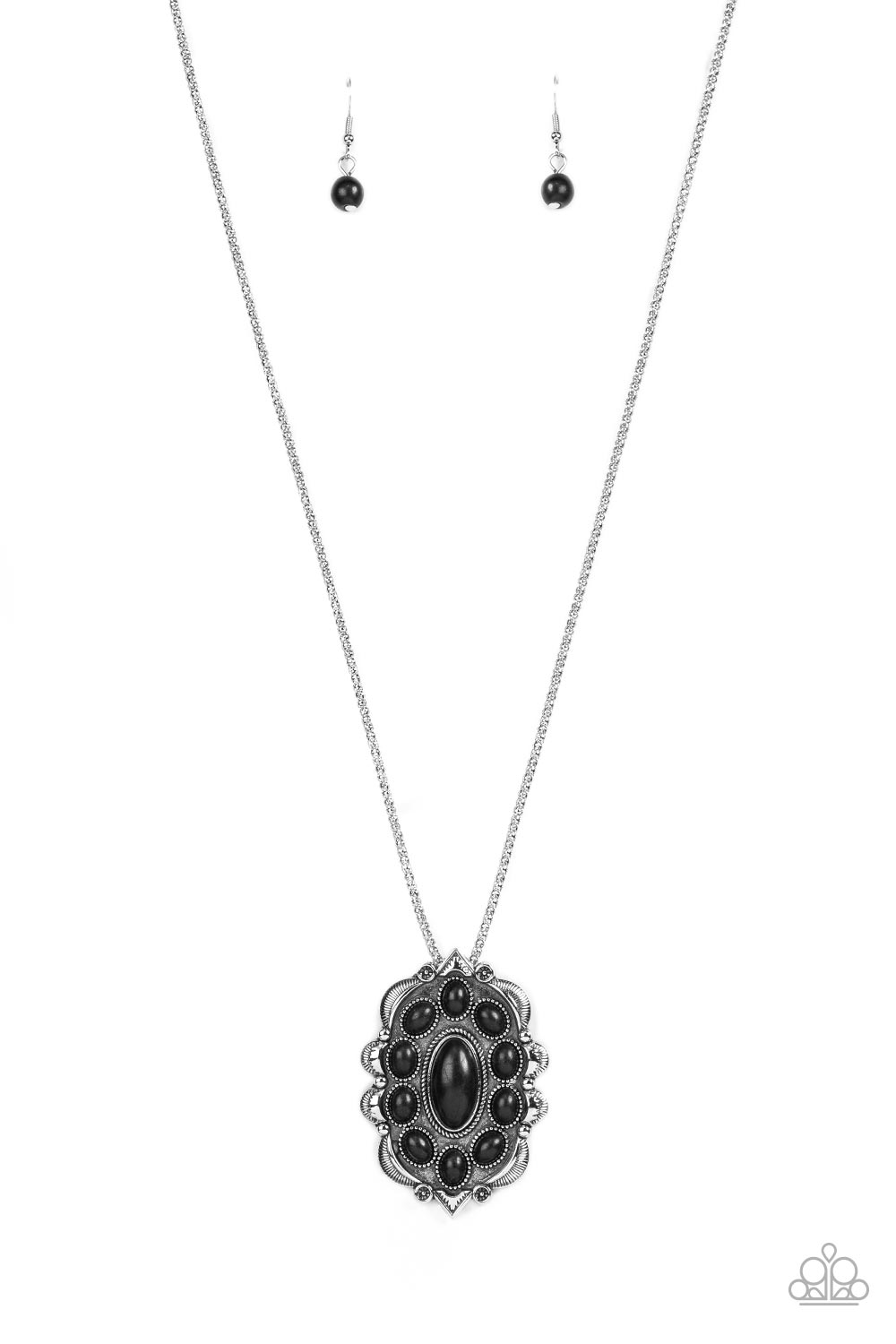 Paparazzi Accessories: Mojave Medallion - Black Necklace