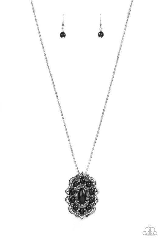 Paparazzi Accessories: Mojave Medallion - Black Necklace