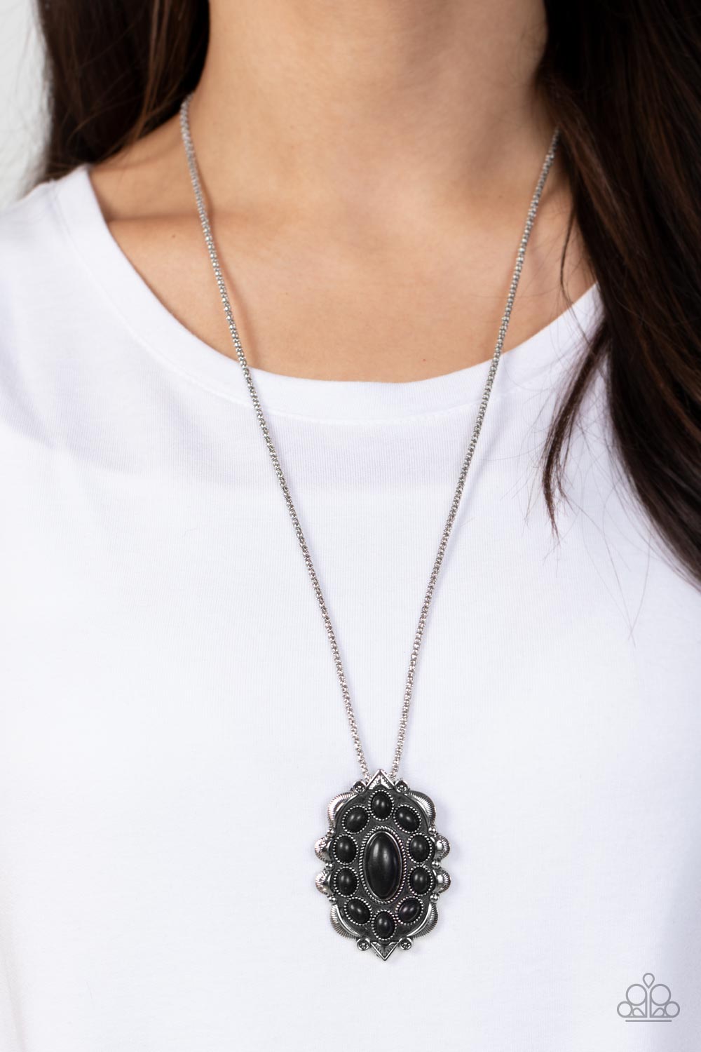 Paparazzi Accessories: Mojave Medallion - Black Necklace