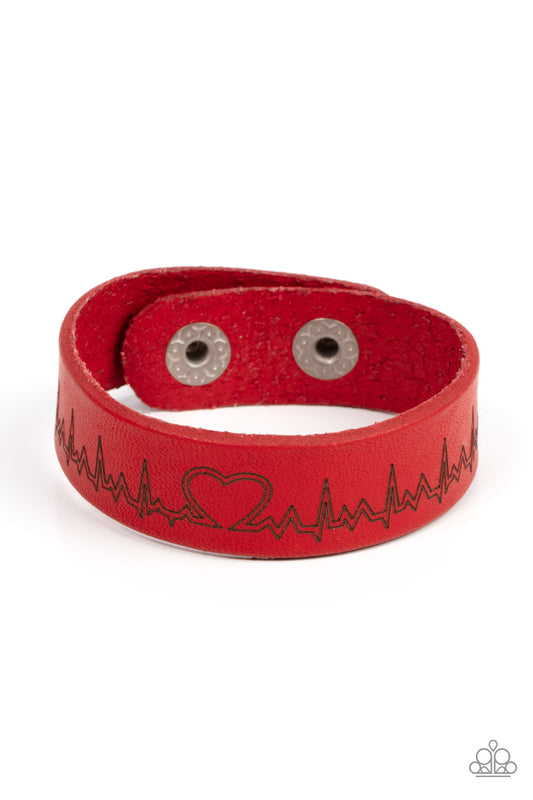 Paparazzi Accessories: Haute Heartbeat - Red Bracelets