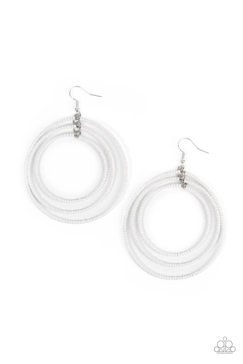 Paparazzi Accessories: Colorfully Circulating - White Earrings