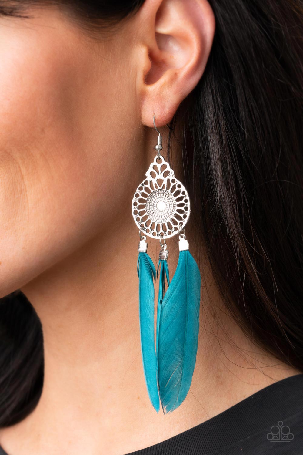 Paparazzi Accessories: Pretty in PLUMES - Blue Earrings