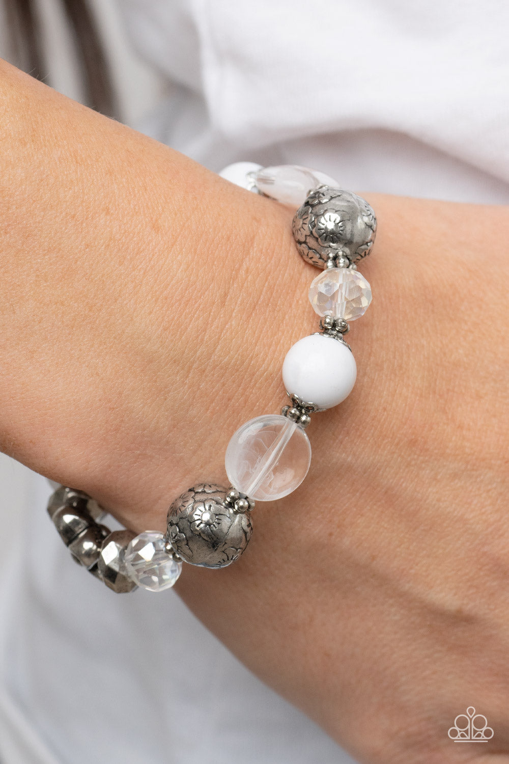 Paparazzi Accessories: Pretty Persuasion - White Bracelet