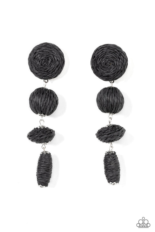 Paparazzi Accessories: Twine Tango - Black Earrings