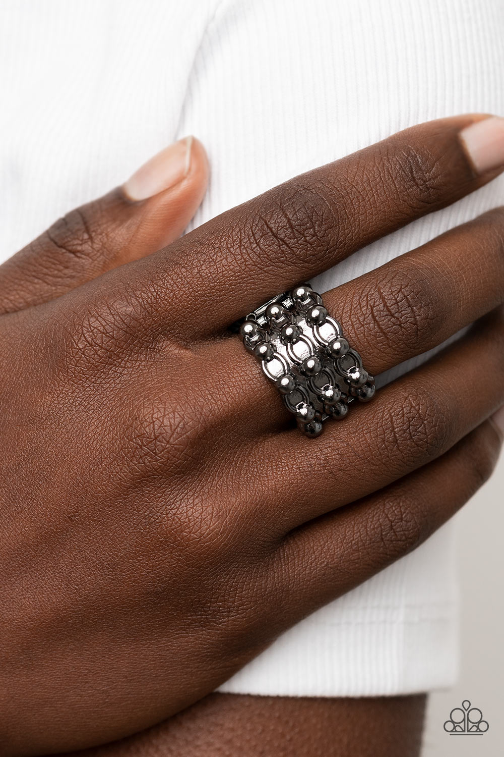 Paparazzi Accessories: Dauntless Demeanor - Black Ring