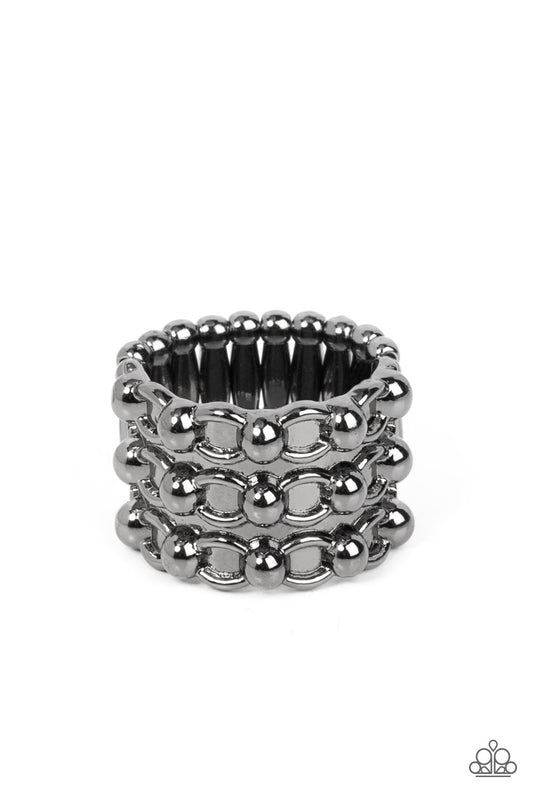 Paparazzi Accessories: Dauntless Demeanor - Black Ring