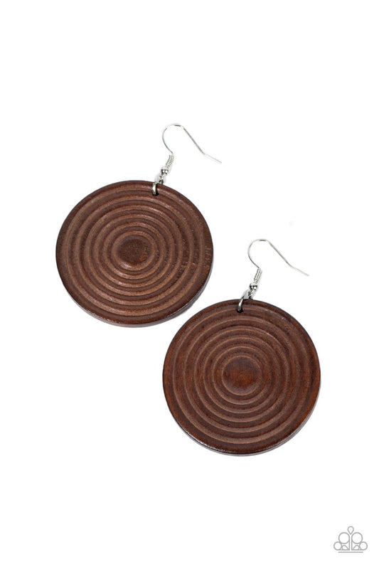 Paparazzi Accessories: Caribbean Cymbal - Brown Earrings