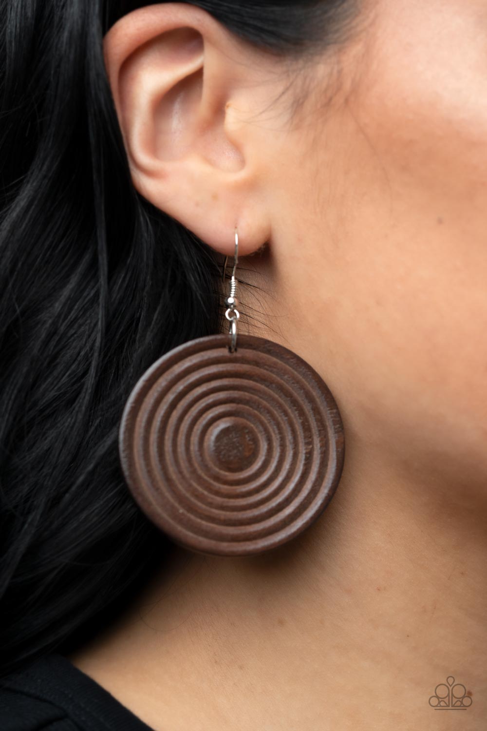 Paparazzi Accessories: Caribbean Cymbal - Brown Earrings