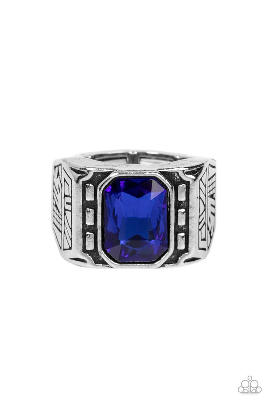 Paparazzi Accessories: Metro Magnate - Men Blue Ring