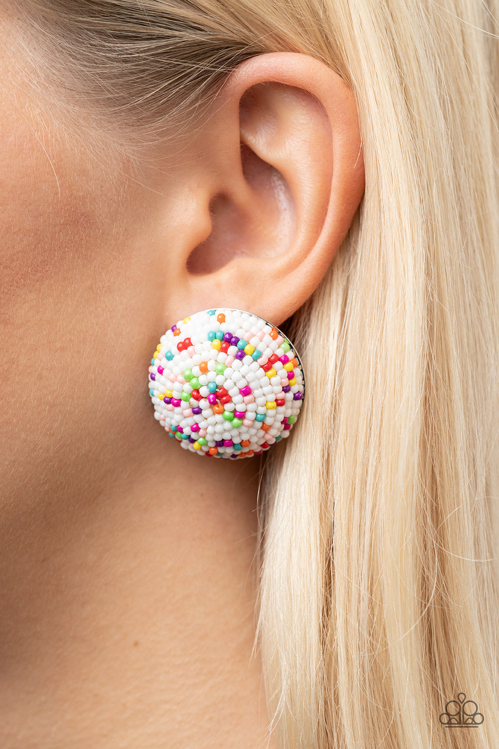 Paparazzi Accessories: Kaleidoscope Sky - White Earrings