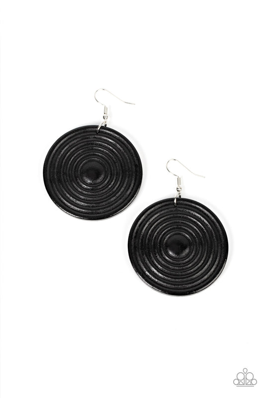 Paparazzi Accessories: Caribbean Cymbal - Black Earrings