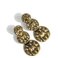 Paparazzi Accessories: Triple Threat Texture - Brass Earrings