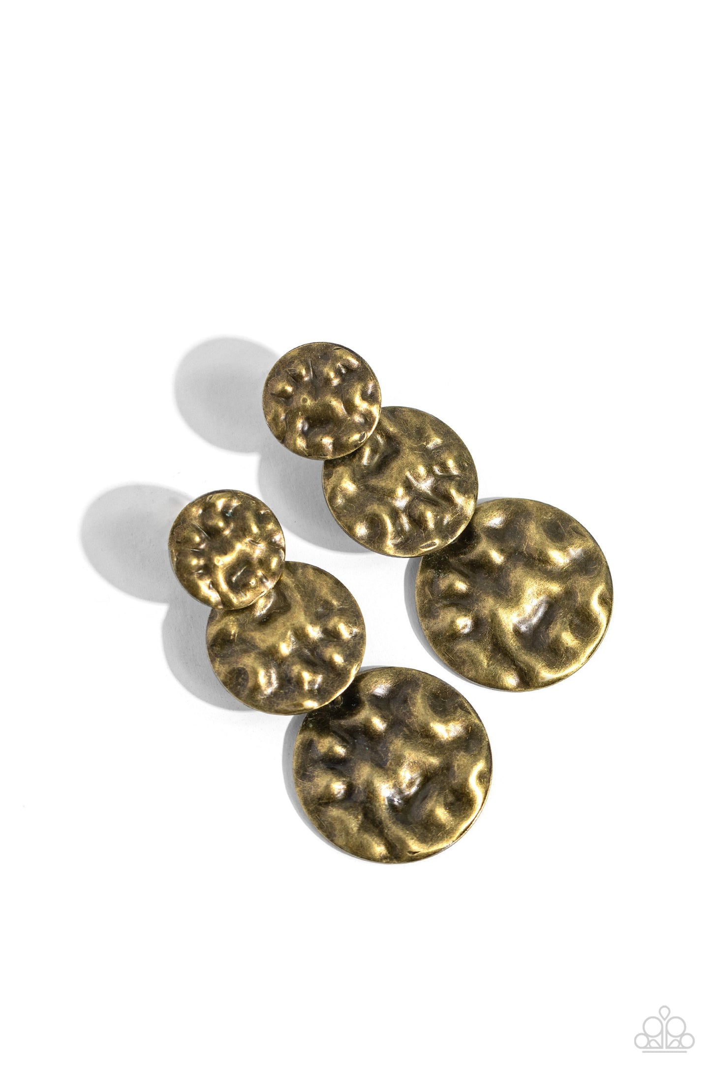 Paparazzi Accessories: Triple Threat Texture - Brass Earrings