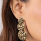 Paparazzi Accessories: Triple Threat Texture - Brass Earrings