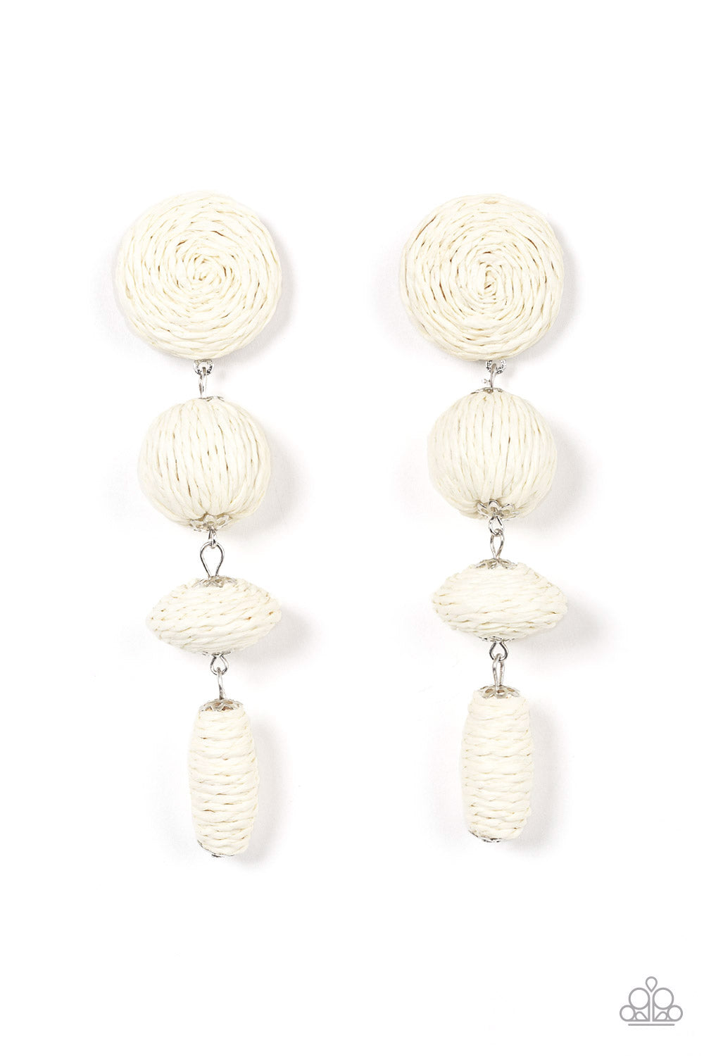 Paparazzi Accessories: Twine Tango - White Earrings