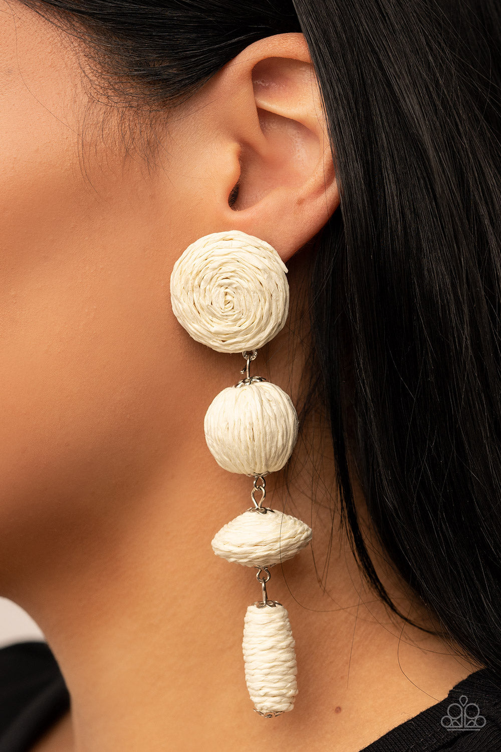 Paparazzi Accessories: Twine Tango - White Earrings