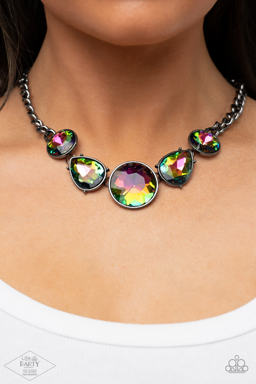 Paparazzi Accessories: All The Worlds My Stage - Multi Oil Spill Necklace