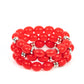Paparazzi Accessories: Coastal Coastin - Red Bracelet