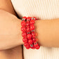 Paparazzi Accessories: Coastal Coastin - Red Bracelet