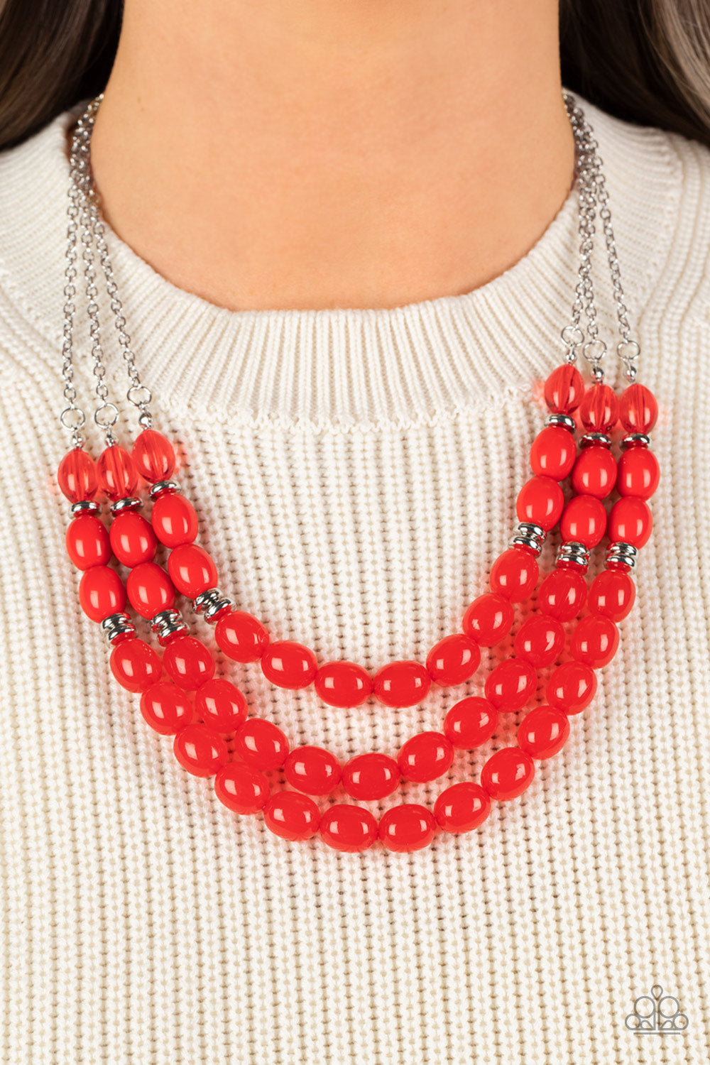 Paparazzi Accessories: Coastal Cruise - Red Necklace