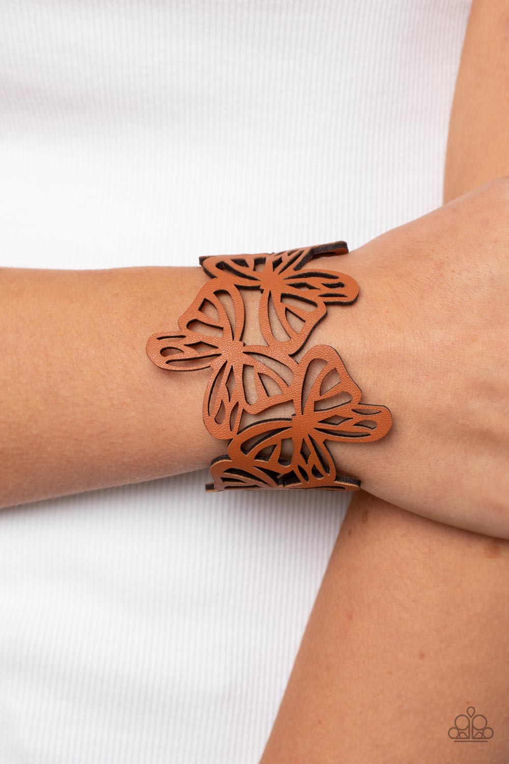 Paparazzi Accessories: Butterfly Breeze - Brown Bracelet