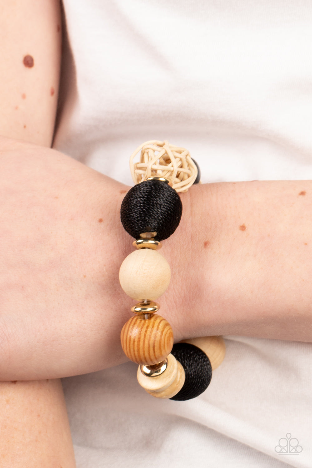 Paparazzi Accessories: Happily Homespun - Black Bracelet