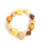 Paparazzi Accessories: Happily Homespun - Yellow Bracelet