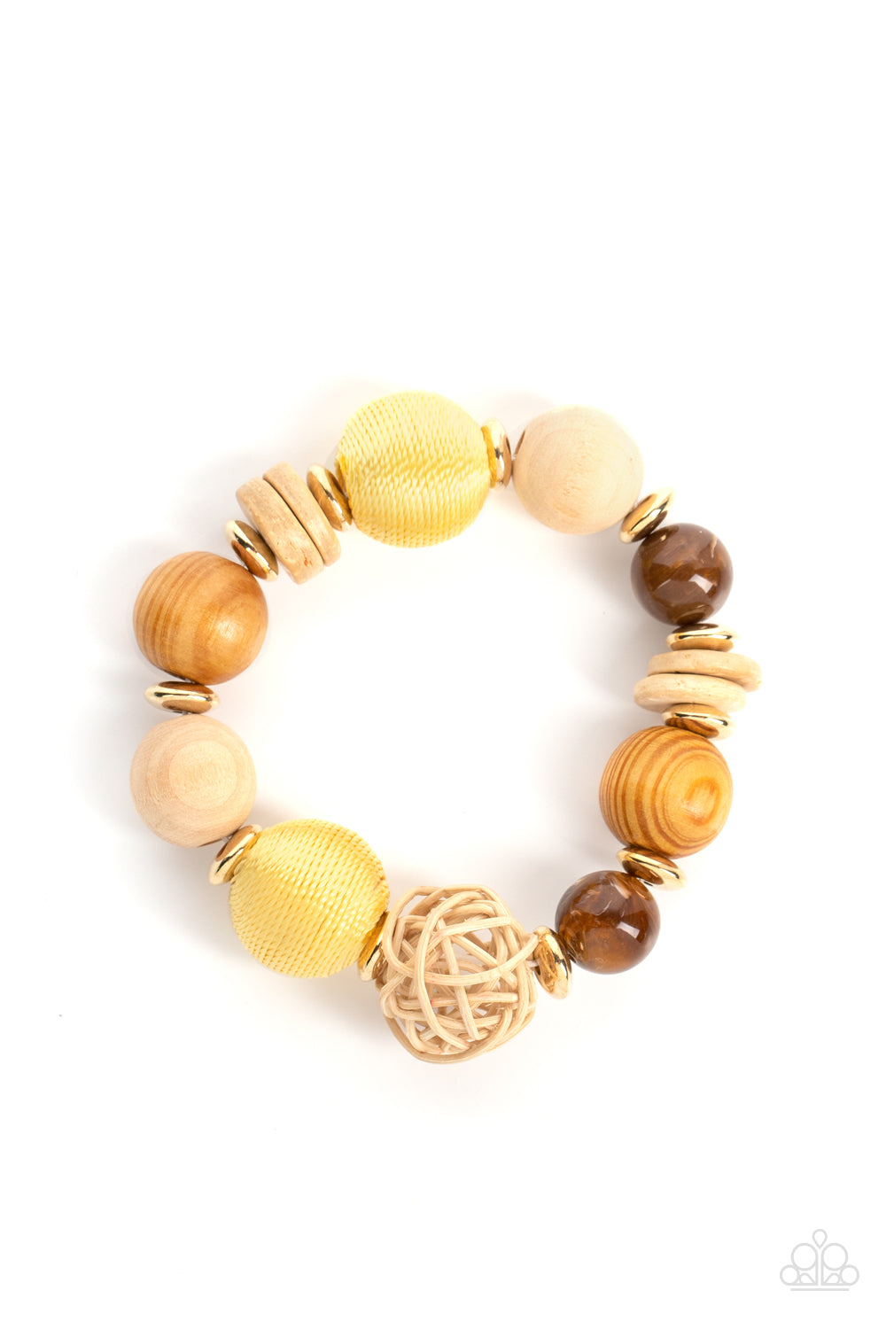 Paparazzi Accessories: Happily Homespun - Yellow Bracelet