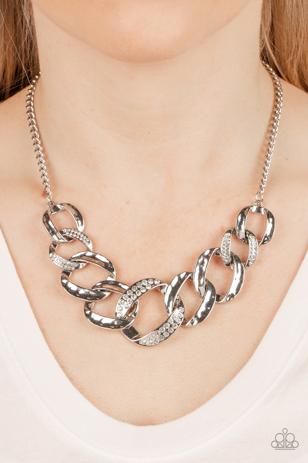 Paparazzi Accessories: Bombshell Bling - White Necklace