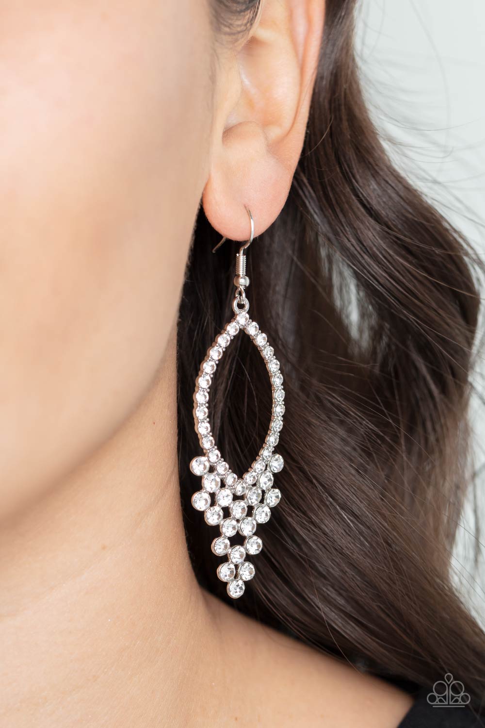 Paparazzi Accessories: GLOWING off the Deep End - White Earrings