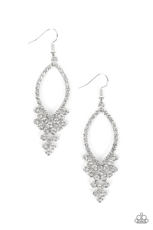 Paparazzi Accessories: GLOWING off the Deep End - White Earrings