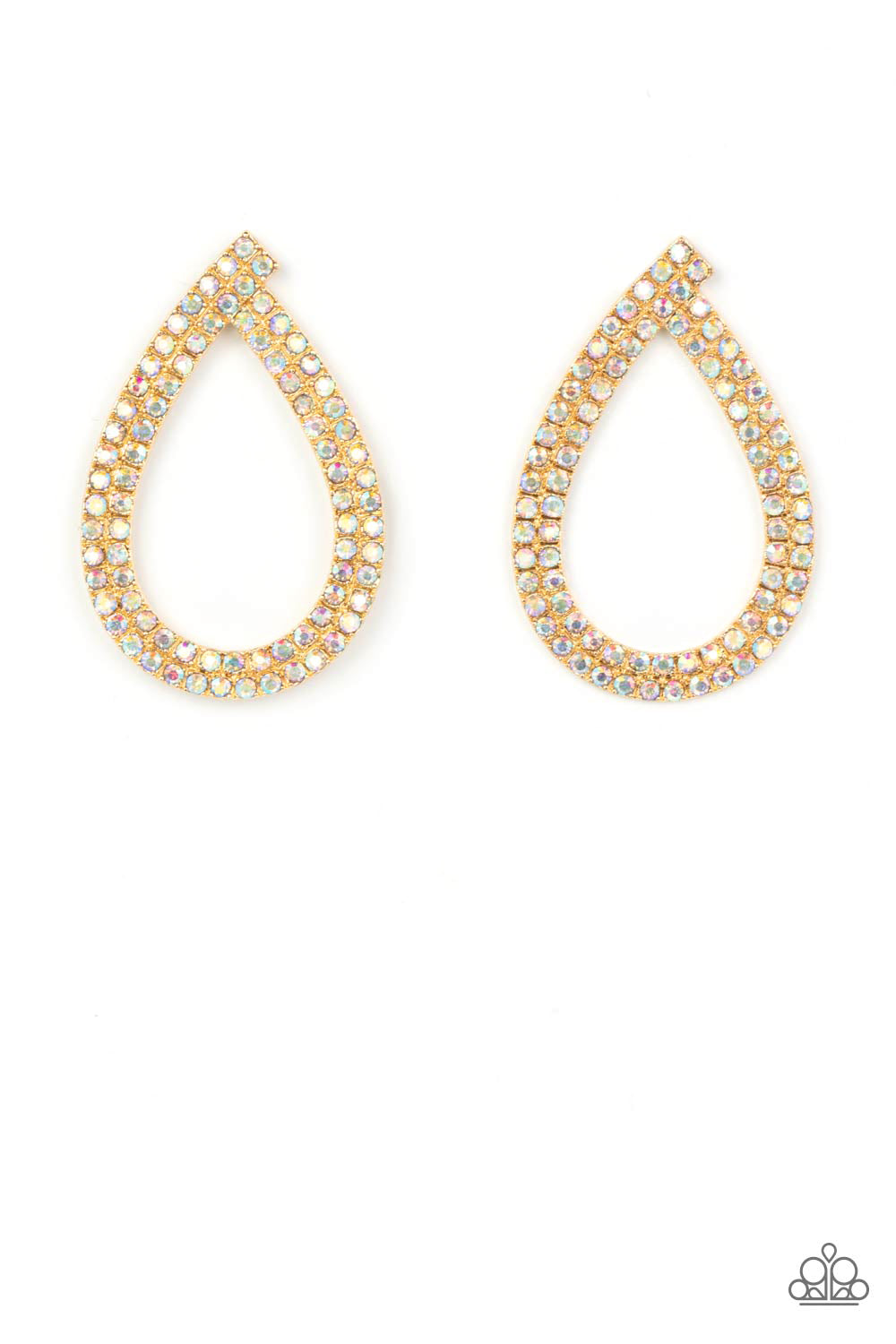 Paparazzi Accessories: Diva Dust - Gold Iridescent Earrings