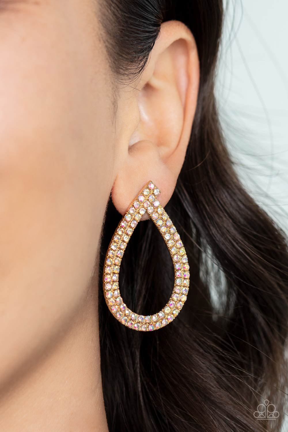 Paparazzi Accessories: Diva Dust - Gold Iridescent Earrings