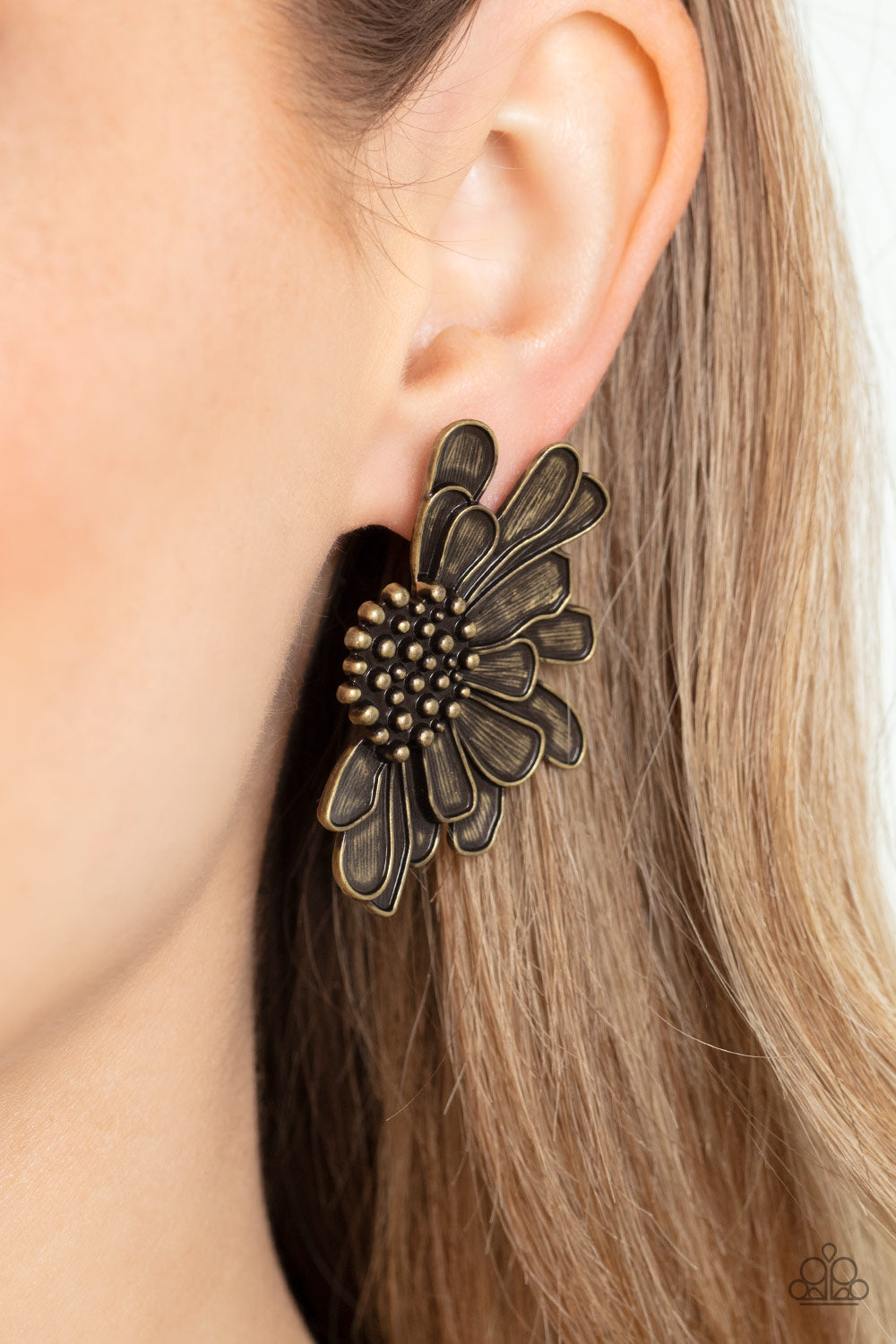 Paparazzi Accessories: Farmstead Meadow - Brass Earrings