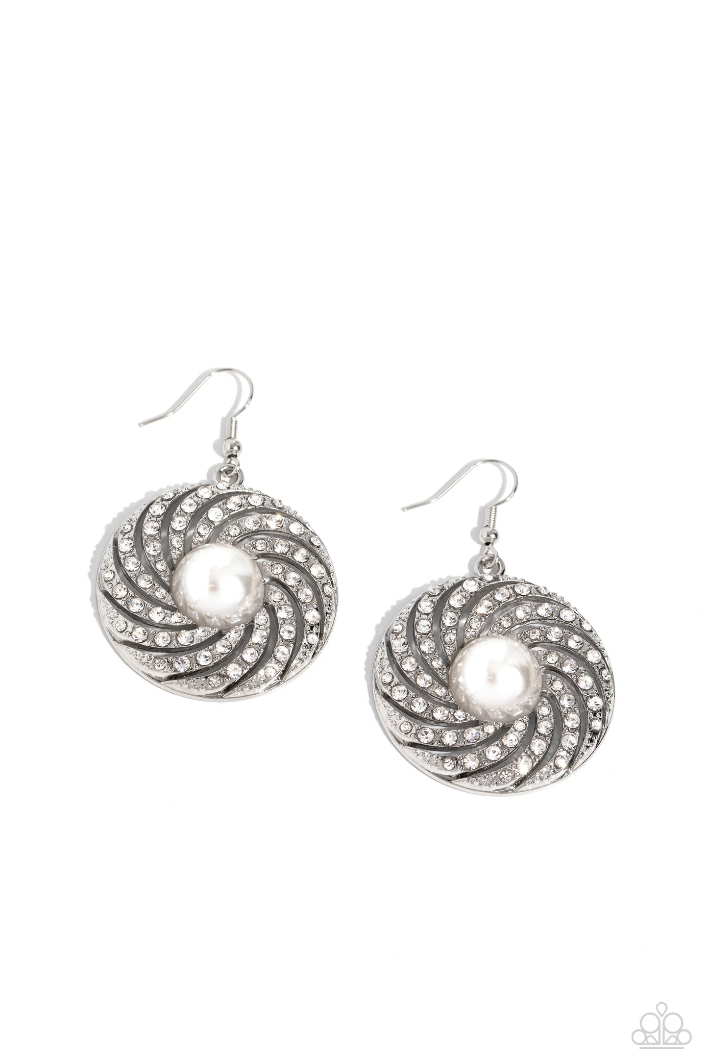 Paparazzi Accessories: Vintage Vortex - White Earrings