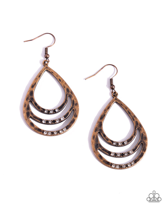 Paparazzi Accessories: Sojourn Shimmer - Copper Earrings