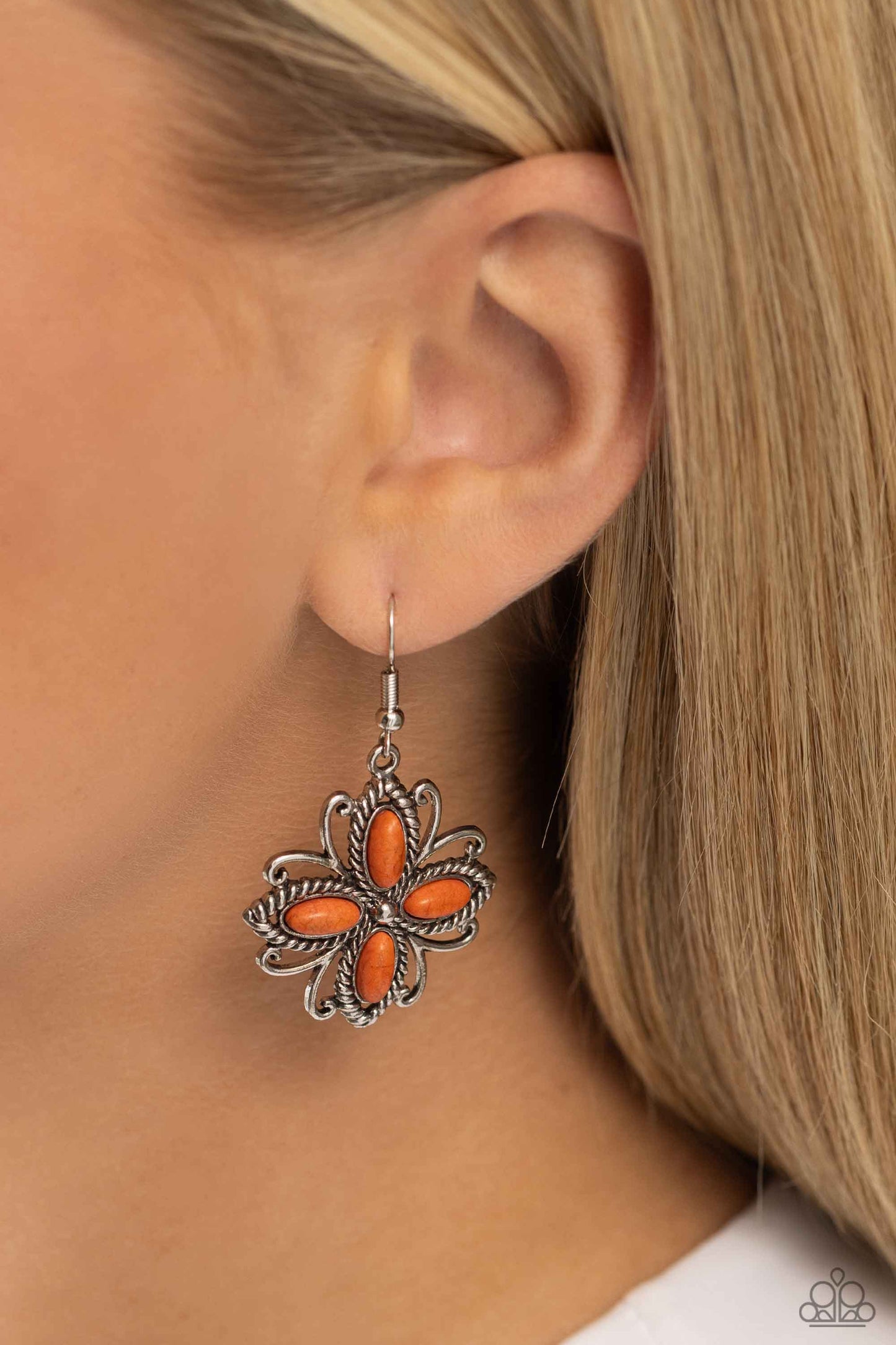 Paparazzi Accessories: Badlands Ballad - Orange Earring