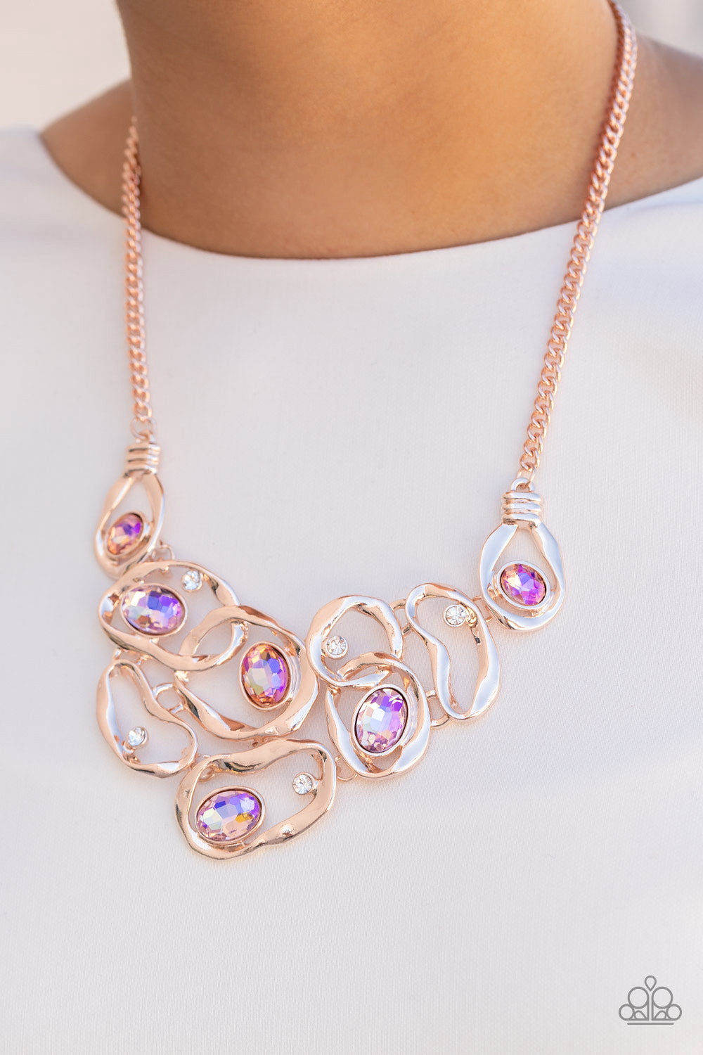 Paparazzi Accessories: Warp Speed - Rose Gold Necklace