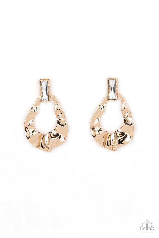 Paparazzi Accessories: Metro Meltdown - Gold Earrings