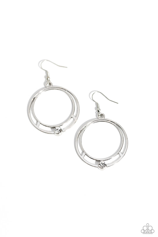 Paparazzi Accessories: Refined Rotation - White Earrings