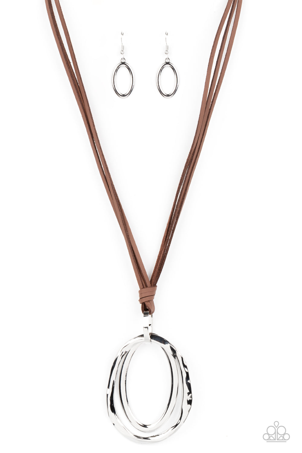 Paparazzi Accessories: Long OVAL-due - Brown Necklace