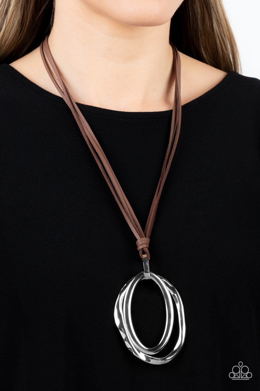 Paparazzi Accessories: Long OVAL-due - Brown Necklace