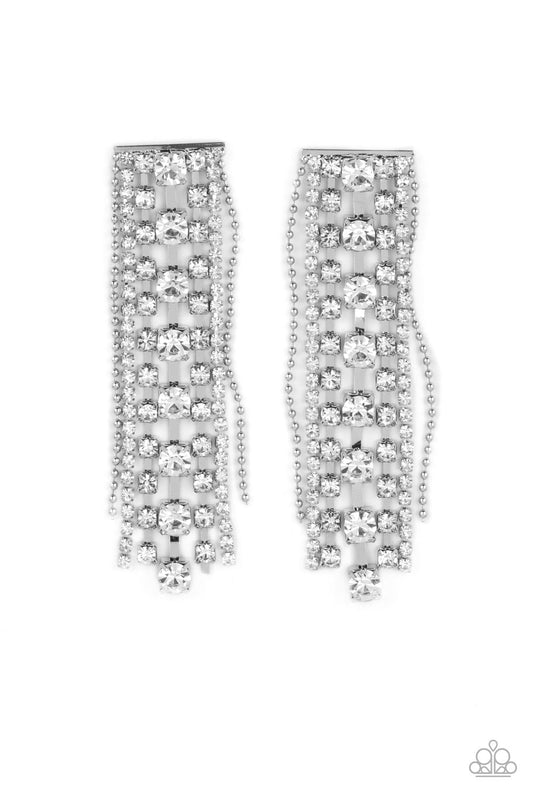 Paparazzi Accessories: Starry Streamers - White Earrings