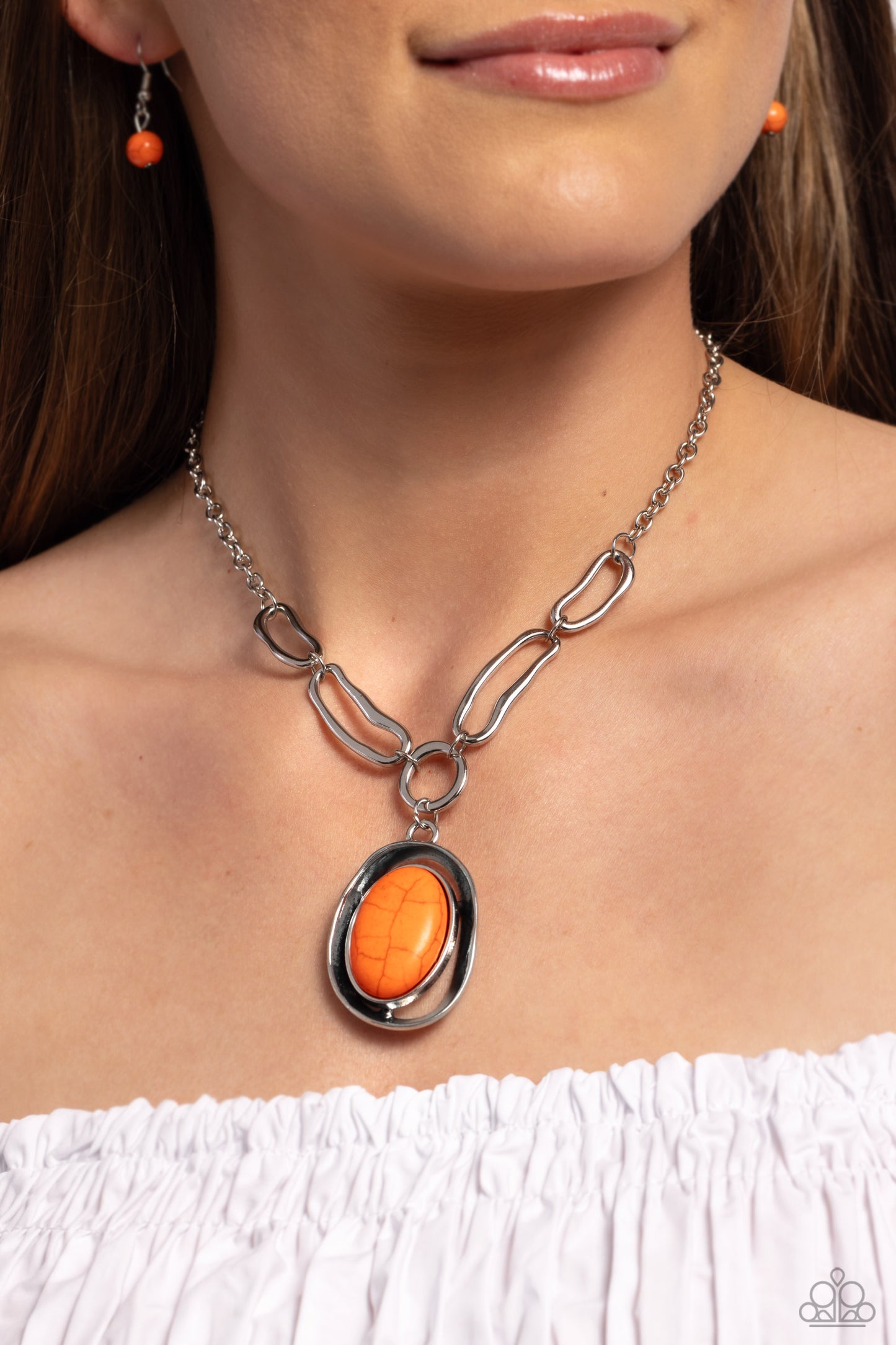 Paparazzi Accessories: Sandstone Stroll - Orange Necklace