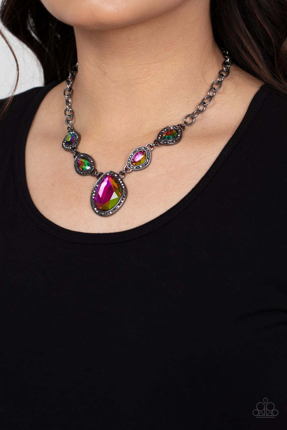 Paparazzi Accessories: The Upper Echelon - Multi Oil Spill Necklace