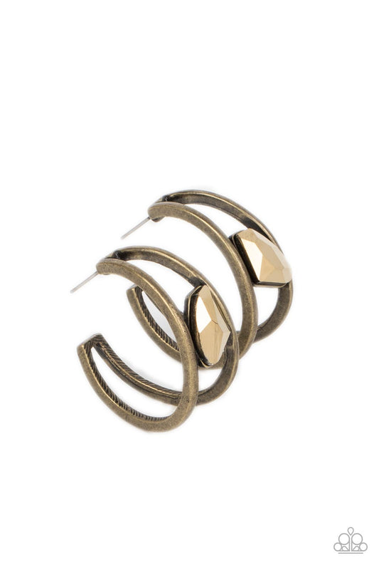 Paparazzi Accessories: Unrefined Reverie - Brass Earrings